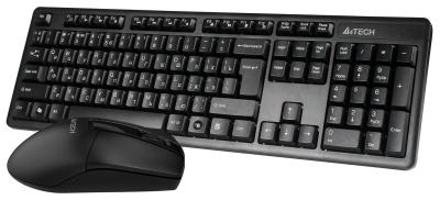 Клавиатура + мышь A4TECH 3330N черный черный USB беспроводная Multimedia