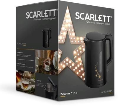 Чайник электрический SCARLETT SC-EK21S45 черный нерж.сталь/пластик