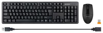 Клавиатура + мышь A4TECH 3330N черный черный USB беспроводная Multimedia