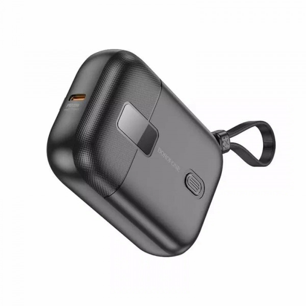 Аккумулятор внешний BOROFONE BJ37 High, 10000mAh, PD20Вт, пластик,  кабель 8 pin , кабель Type-C, 3.0A, цвет: чёрный (1/48) (6941991105388)
