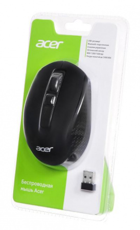 Мышь ACER OMR070 черный оптическая (1600dpi) беспроводная BT/Radio USB для ноутбука (6but) (ZL.MCEEE.00D)